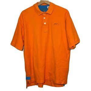 ORVIS Polo Shirt Men Size Medium Orange 100% Cotton Casual Fishing